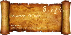 Benesch Ákos névjegykártya