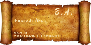 Benesch Ákos névjegykártya